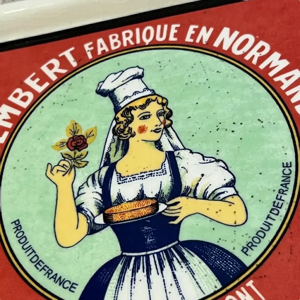 2004 Boston Warehouse 2 Appetizer Snack Serving Trays French Cheese Labels
